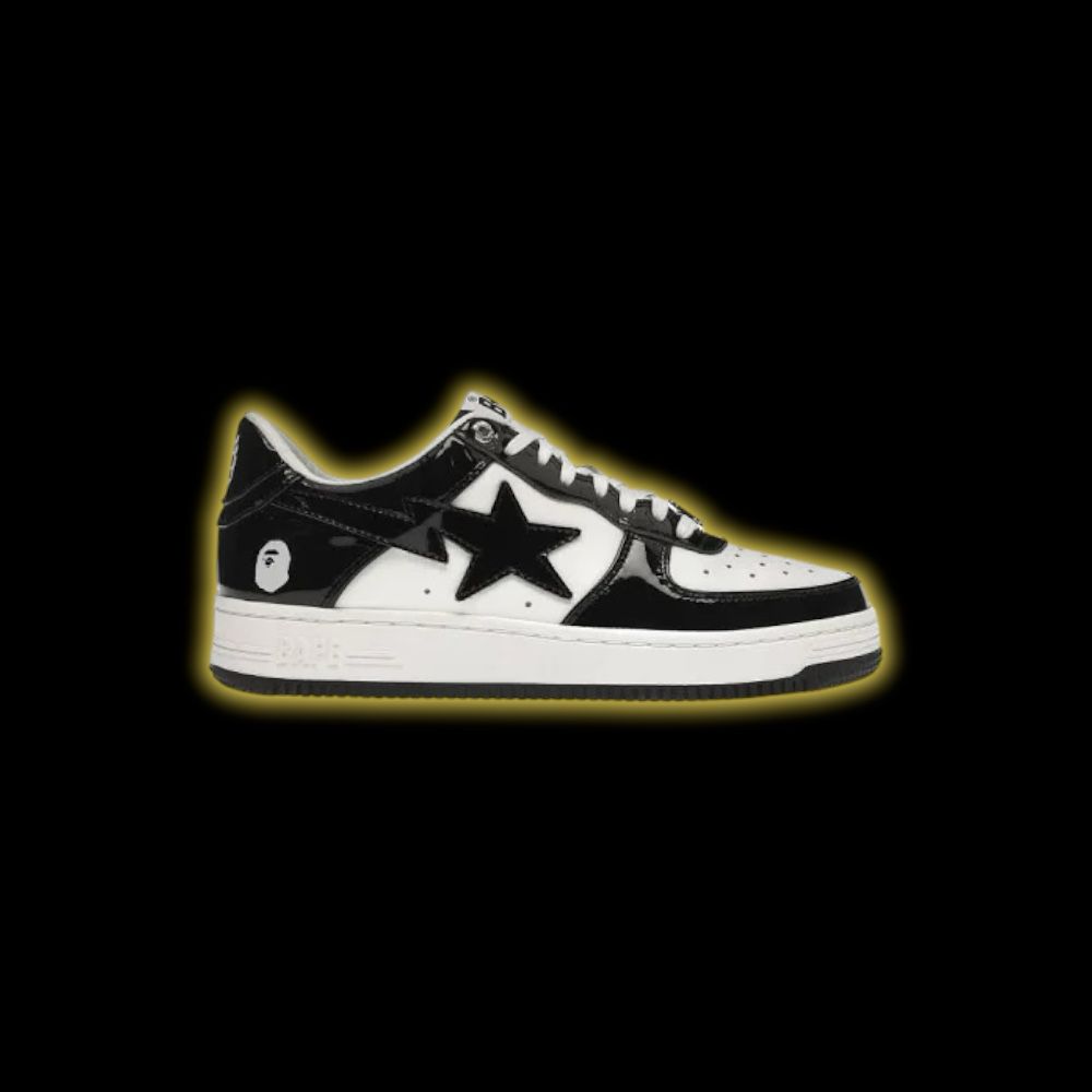 A Bathing Ape Bape Sta Patent Leather Black White