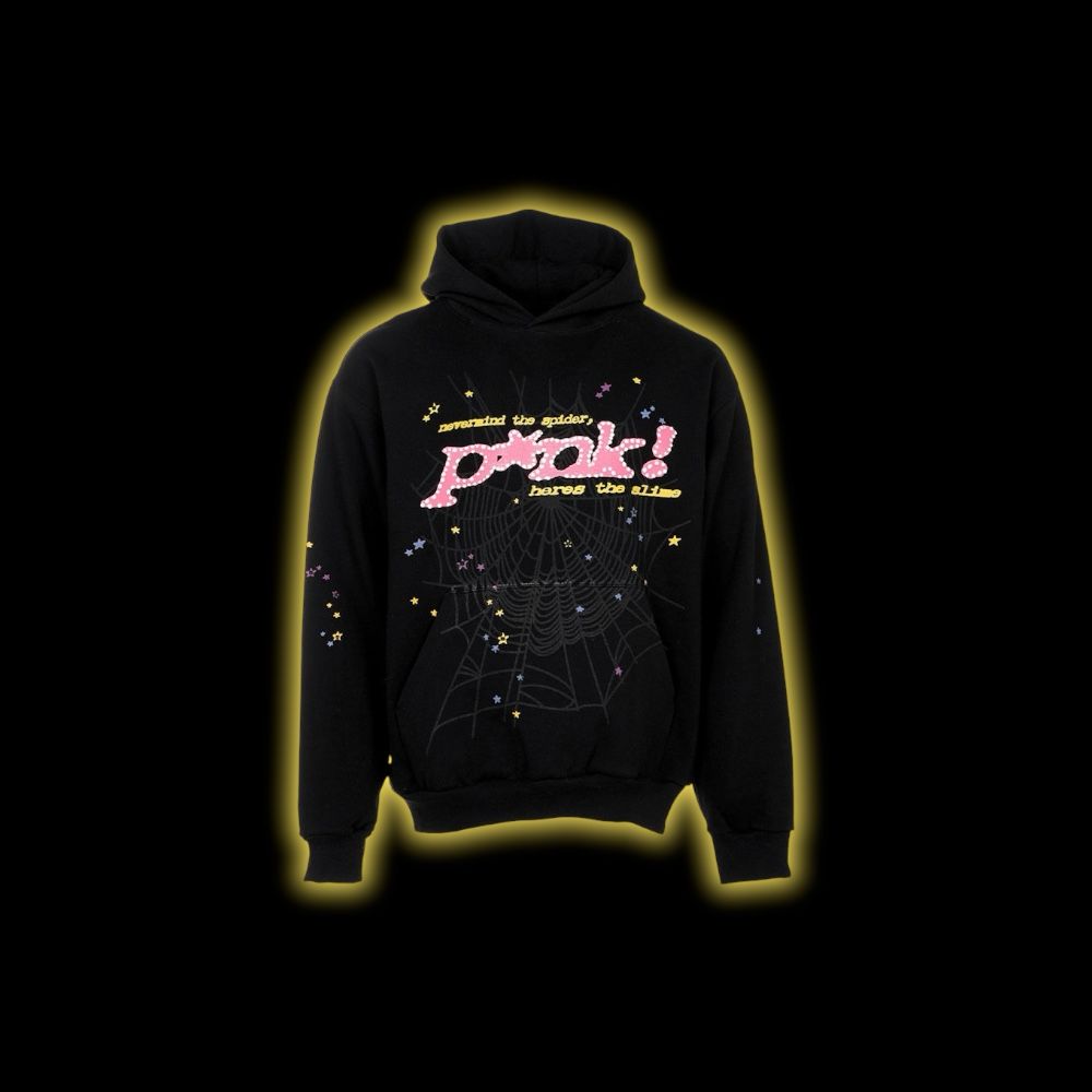 Sp5der P*NK Hoodie Black