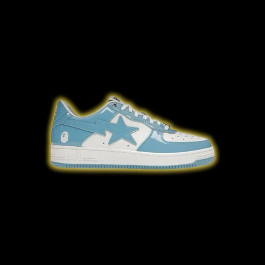 A Bathing Ape Bape Sta Patent Leather Blue White