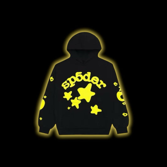 Sp5der Hoodie Black/Yellow